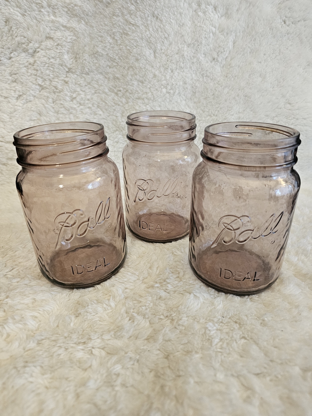 Set of 3 Ball Ideal Rose Pink Mason Jars 16oz Pints